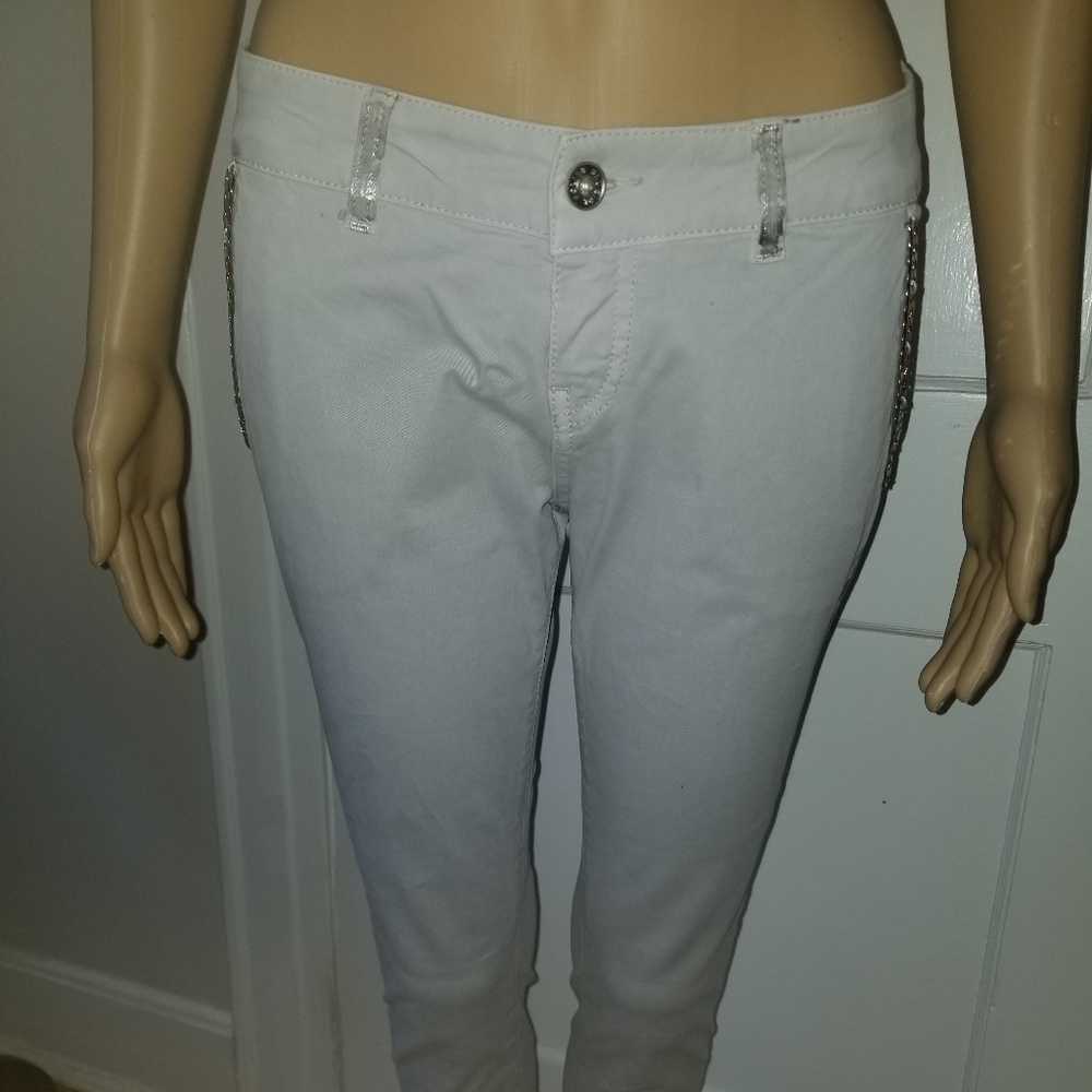 NWOT BluGirl Folies Grey Embellished skinny jeans